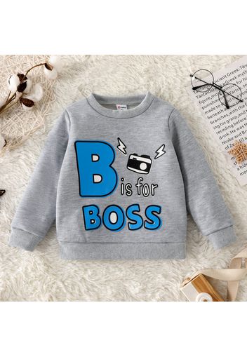 Toddler Boy Letter Print Casual Pullover Sweatshirt