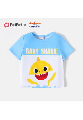 Baby Shark Toddler Girl/Boy Letter Print/Striped Short-sleeve Tee