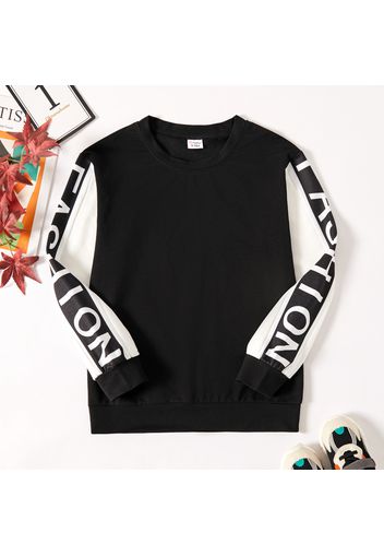 Kid Boy Letter Print Colorblock Sweatshirt