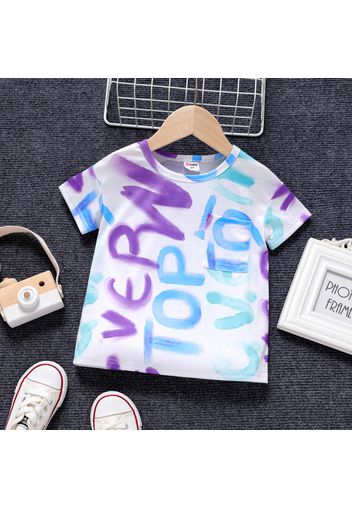 Toddler Boy Colorful Letter Print Short-sleeve Tee