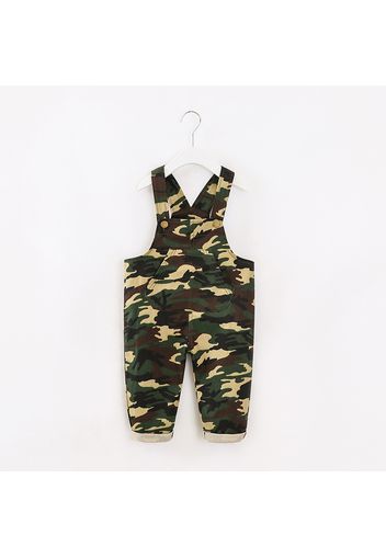 Toddler Boy Casual 100% Cotton Camouflage Print Pocket Design Overalls