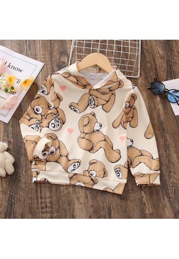 Toddler Girl Animal Bear Print Hoodie Sweatshirt