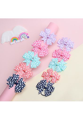 10-pack Ribbed Fishtail Bow Hair Ties Hair Accessories Set for Girls
