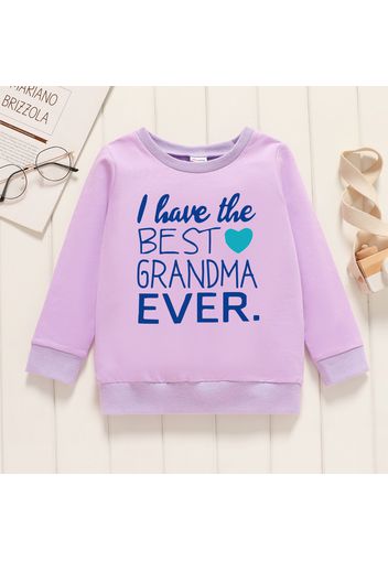 Toddler Graphics Letter and Heart-shaped Print  Long-sleeve Pullover