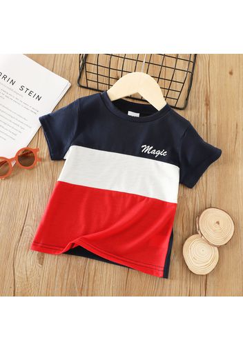 Toddler Boy Casual Letter Print Colorblock Tee