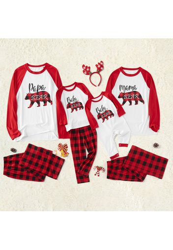 Plaid Bear Family Matching Pajamas Sets(Flame Resistant)