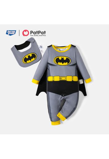 Justice League 2-piece Baby Boy Batman Jumpsuit with Cloak and Bib Set