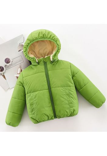 Baby / Toddler Causal Fluff Solid Long-sleeve Hooded Coat