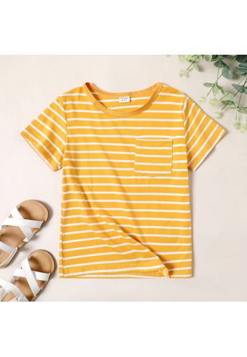 Kid Boy Casual Stripe Pocket Design Short-sleeve Tee