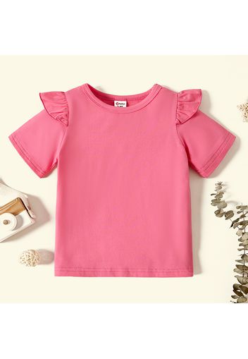 Toddler Graphic Flutter-sleeve Burgundy Short-sleeve Tee