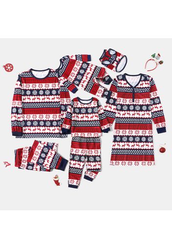 Christmas All Over Print Red Family Matching Long-sleeve Pajamas Sets (Flame Resistant)