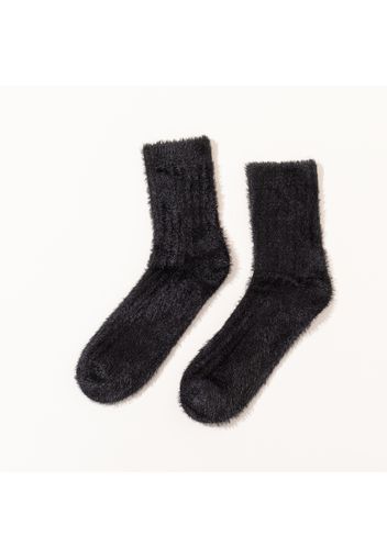 Women Pure Color Autumn Winter Warm Fluffy Socks