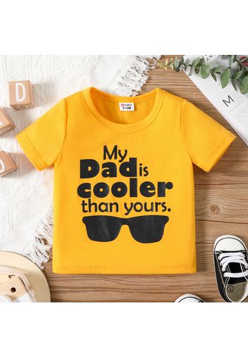 Baby Boy Sunglasses and Letter Print Short-sleeve T-shirt