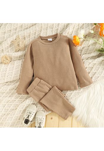 2-piece Toddler Girl/Boy Knitted Solid Pullover and Elasticized Pants Set