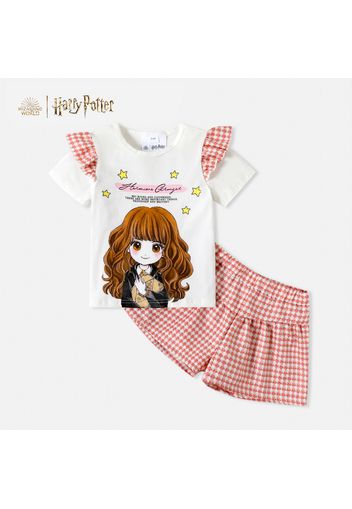 Harry Potter 2-piece Toddler Girl Flounce Tee and Plaid Shorts Set