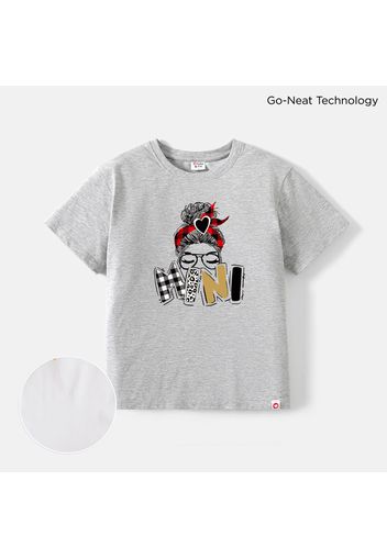 [4Y-14Y] Go-Neat Water Repellent and Stain Resistant Kid Girl Letter Figure Print Short-sleeve Tee