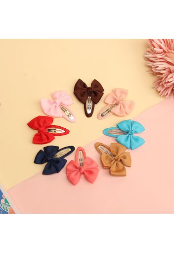 8-pack Ribbed Bowknot Hair Clip for Girls