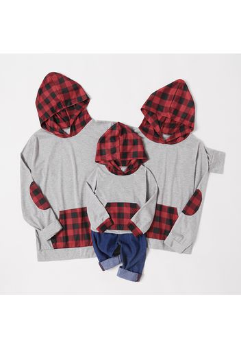 Plaid Series Front Pocket Family Matching Hooded Sweatshirts