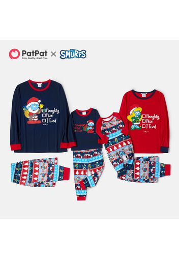 Smurfs Naughty or Nice Fairisle Family Matching Pajamas （Flame Resistant）