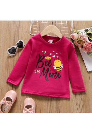 Toddler Girl Bee Letter Print Casual Tee