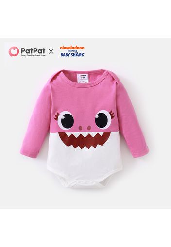 Baby Shark Cotton Shark Face Graphic Colorblock Bodysuit for Baby