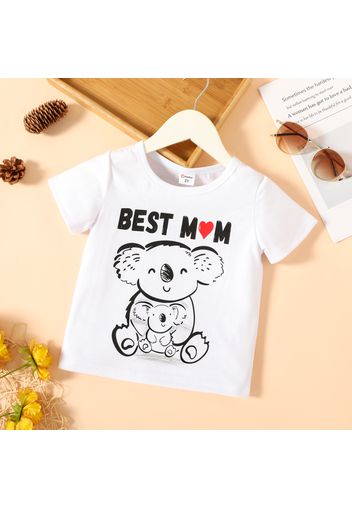 Mother's Day Toddler Boy Letter Koala Print Short-sleeve Tee