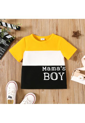 Toddler Boy Letter Print Colorblock Short-sleeve Tee