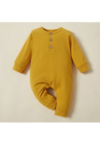 Multi Color Solid Long-sleeve Baby Jumpsuit