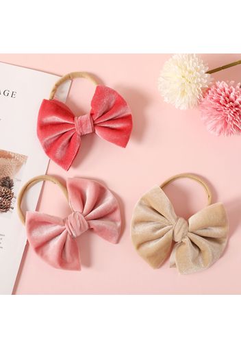 3-pack Plain Flannel Bow Hair Ties for Girls