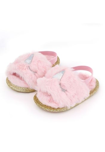 Baby / Toddler Leopard Pattern Glittery Fluff Prewalker Shoes