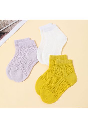 3-pack Baby / Toddler Pure Color Mesh Socks