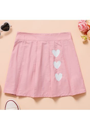 Kid Girl Heart Print Elasticized Skirt