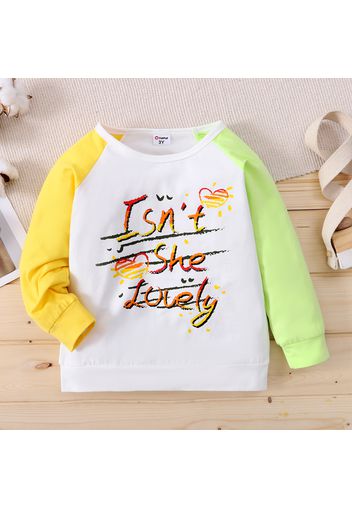 Toddler Boy Letter Print Color block Long-sleeve Tee