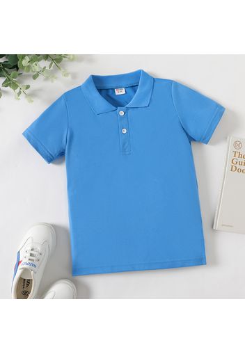 Kid Boy Solid Color Short-sleeve Pique Polo Shirt