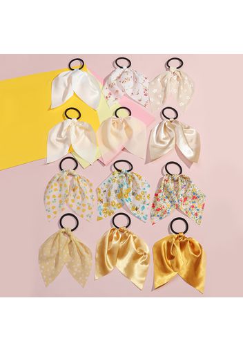 12-pack Multicolor Scarf Hair Tie for Girls