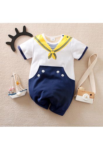 100% Cotton Baby Boy/Girl Nautical Style Short-sleeve Romper