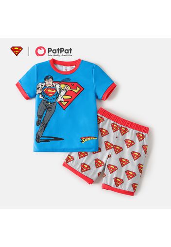 Justice League 2-piece Kids Boy Batman and Superman Tee and Allover Logo Shorts Sets