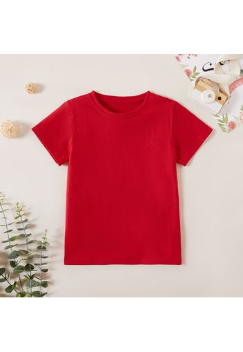 Pretty Kid Boy/Kid Girl All-cotton Solid Short-sleeve Tees