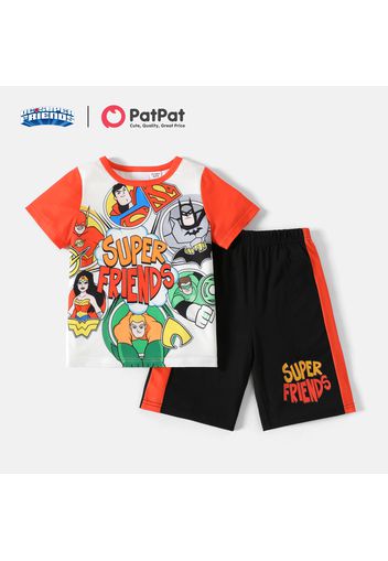 Justice League 2-piece Kid Boy Super Heros Colorblock Tee and Shorts Set