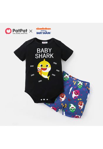 Baby Shark 2-piece Baby Boy Graphic Bodysuit and Allover Shorts Set