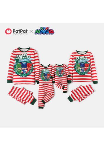 PJ Mask Family Matching Team Christmas Stripe Top and Pants Pajamas Sets