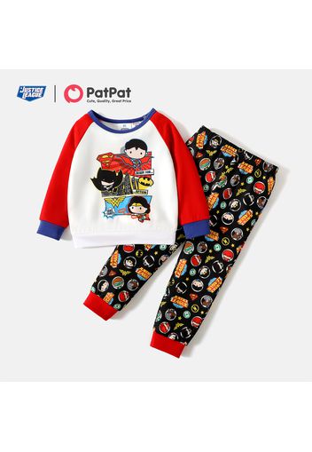 Justice league 2-piece Toddler Boy/Girl Super Heroes Top and Allover Pants Sets