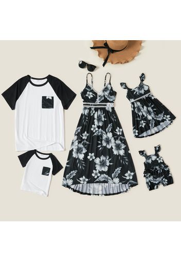 Mosaic Family Matching Sets(Floral Lace Decor Tank Dresses - Raglan Sleeves Tops - Rompers )