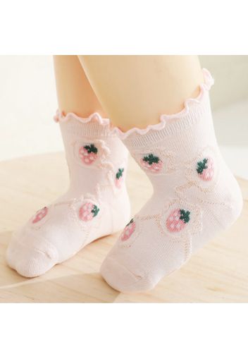 Baby / Toddler Cartoon Fruit Cherry Strawberry Pattern Lettuce Trim Socks