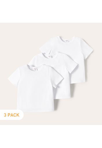 3-Pack Toddler Boy Basic Short-sleeve White Tee