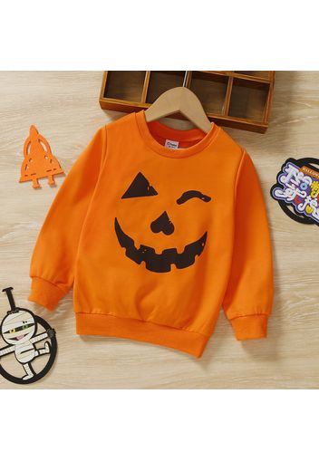 Toddler Girl Halloween Pumpkin Print Pullover Sweatshirt