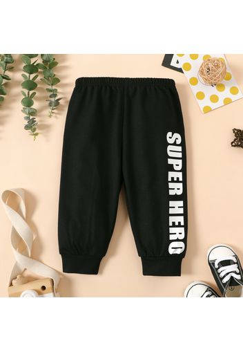 Baby Boy Letter Print Elasticized waist Casual Joggers Pants