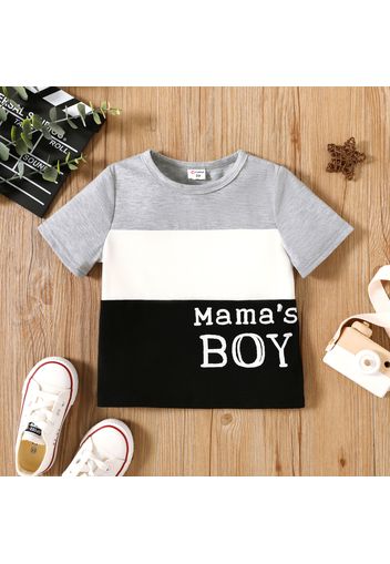 Toddler Boy Letter Print Colorblock Short-sleeve Tee