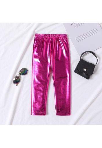 Toddler Girl Metallic Gold/Hot Pink Elasticized Leggings