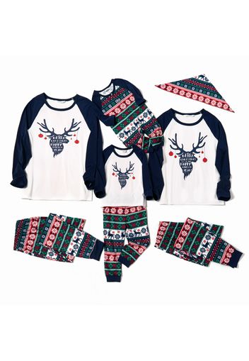 Mosaic Family Matching Reindeer Christmas Pajamas Sets (Flame Resistant)